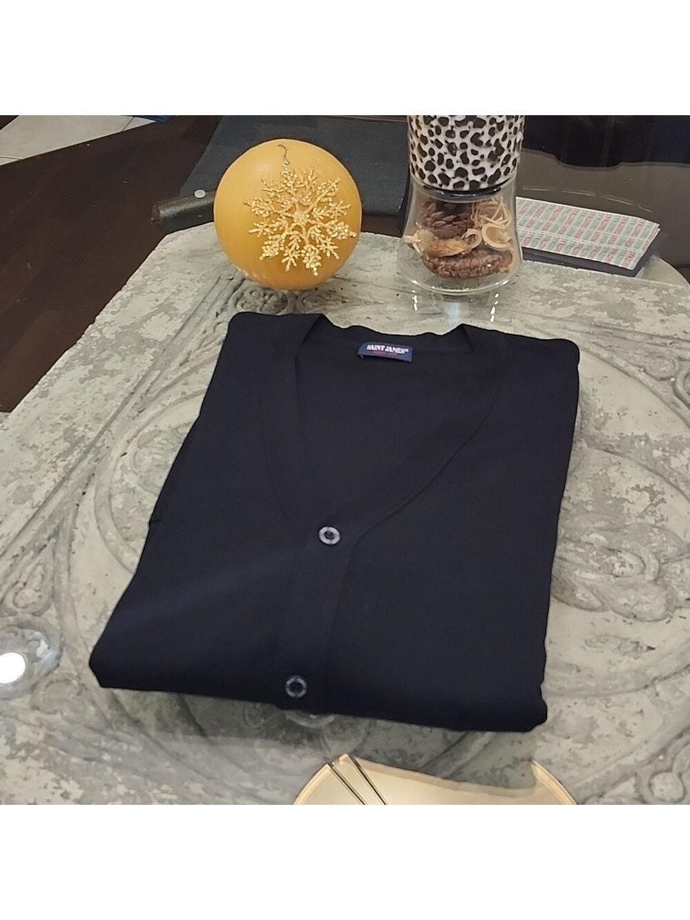 Saint James men's traditional Cardigan 'Guingamp' luxury Wool like new $324 xxl - Picture 3 of 16